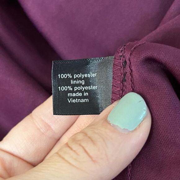 Lane Bryant Lace Faux Wrap Dress 14 Flared Floral Flutter Sleeve Belted Purple - Picture 8 of 11